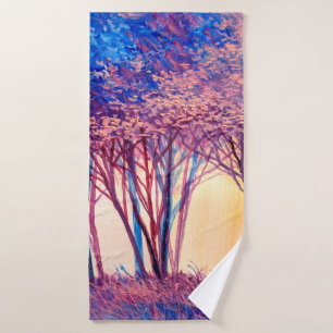 Peinture à l'huile d'arbres colorés. Image Abstrai