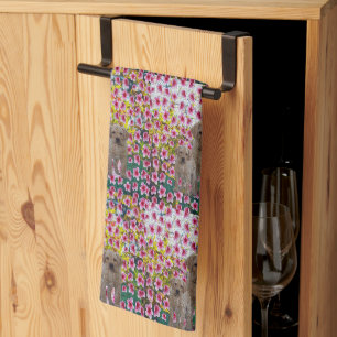 Peinture à l'huile de chiot Labrador, serviette de
