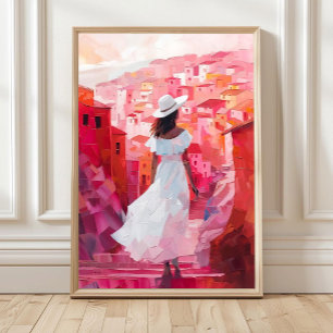 Peinture à l'huile de femme, impression impasto, a
