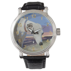 Peinture à l'huile de gris blanc, montre à poignet