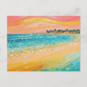 Peinture à l'huile de plage Art numérique 1 Carte (Devant)