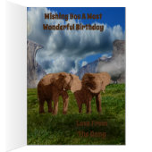 Peinture à l'huile Elephant Duo, carte d'anniversa (Intérieur (Droit))