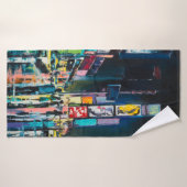 Peinture à l'huile "New York", vue nocturne de New (Serviette de bain)