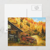 Peinture à l'huile ~ Retraité sur carte postale (Devant / Derrière)