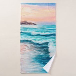 peinture à l'huile sur le beau coucher de soleil