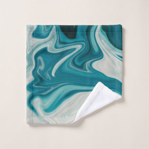 Peinture abstraite blanche et turquoise