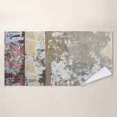 Peinture abstraite Brown et blanche (Serviette de bain)