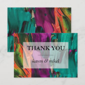 Peinture Abstraite Carte de remerciements acryliqu (Devant / Derrière)
