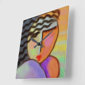 Peinture Abstraite colorée Grande horloge (Angle)