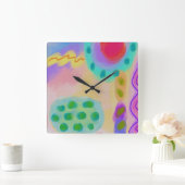 Peinture Abstraite colorée Grande horloge (Maison)