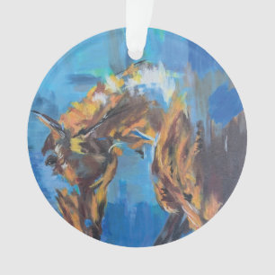Peinture abstraite de cheval bleu