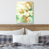 Peinture Abstraite en toile verte et or (Insitu(Chambre))