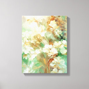 Peinture Abstraite en toile verte et or