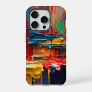 Peinture abstraite moderne iPhone 15pro coque