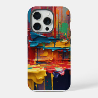 Peinture abstraite moderne iPhone 15pro coque