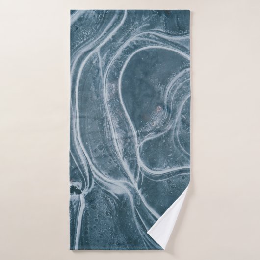 Peinture abstraite noire et grise (Serviette de bain)