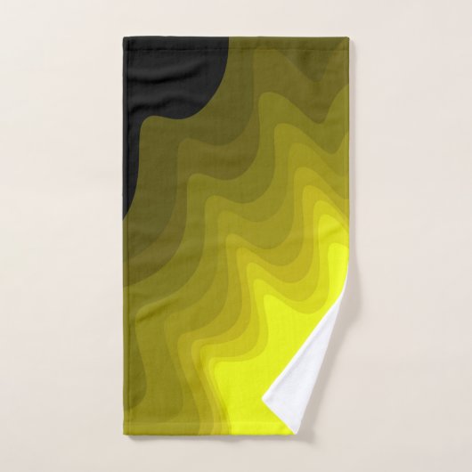Peinture abstraite noire et jaune (Serviette à main)