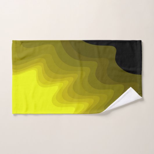Peinture abstraite noire et jaune (Serviette à main)