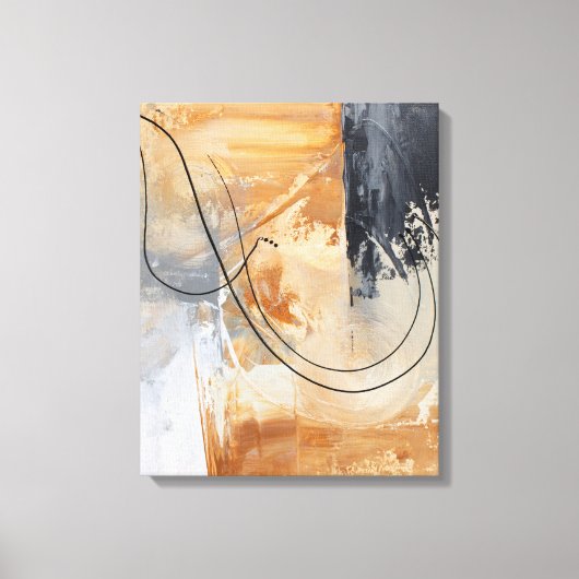 Peinture Abstraite originale toile noire en or (Recto)