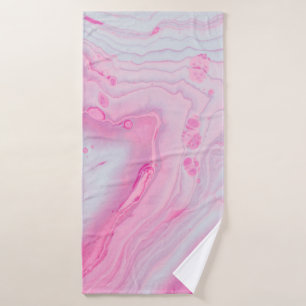 Peinture abstraite rose et blanche