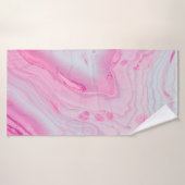 Peinture abstraite rose et blanche (Serviette de bain)