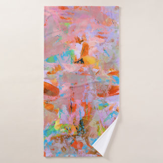 PEINTURE ABSTRAITE ROSE ET BLEUE