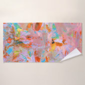 PEINTURE ABSTRAITE ROSE ET BLEUE (Serviette de bain)