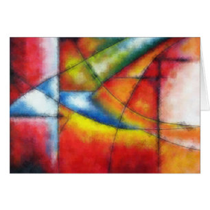 peinture abstraite rouge jaune vert bleu