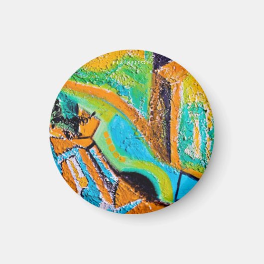 Peinture Abstraite (Texture) Magnet rond (Devant)