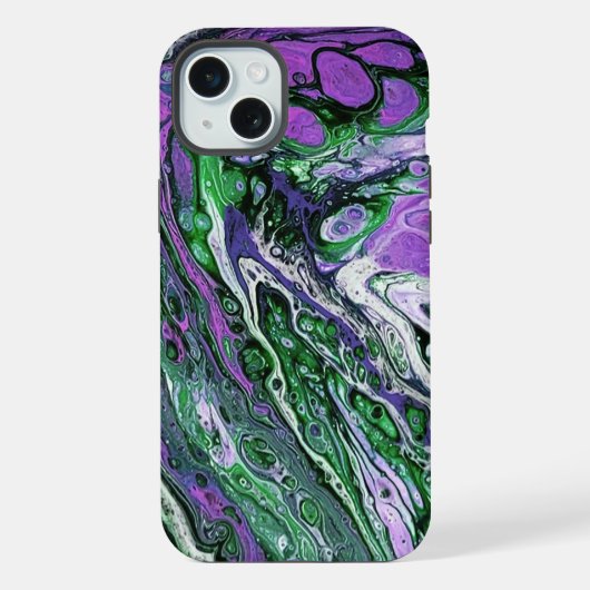 Peinture abstraite violette et verte (Verso)