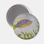 Peinture acrylique de poisson avec aimant bulles (Recto/Verso)