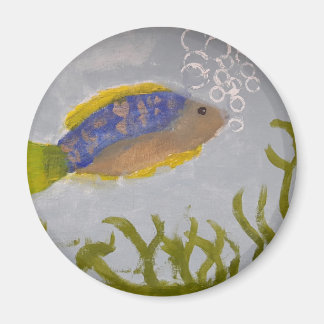 Peinture acrylique de poisson avec aimant bulles