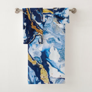 Peinture acrylique dorée et bleue