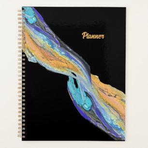 Peinture acrylique fluide faite dans un planificat