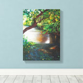 Peinture acrylique fluviale | Toile enrobée (Insitu (Plancher de Bois))