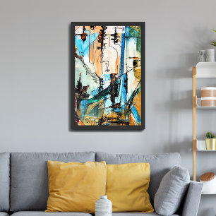 Peinture Acrylique Originale Emballée Sur Toile