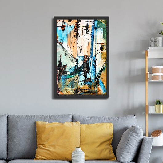 Peinture Acrylique Originale Emballée Sur Toile