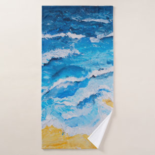 Peinture acrylique sur la mer et la plage sur le s