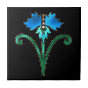 Peinture ancienne de fleurs carreaux céramiques