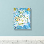 Peinture Angel Bleu Or Toile Enveloppée Art (Insitu (Plancher de Bois))