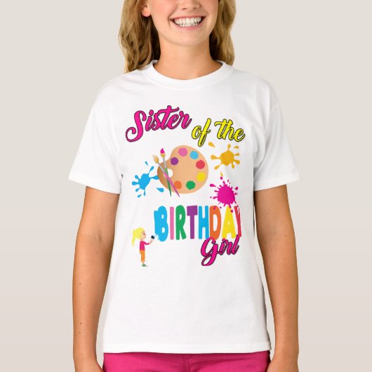Peinture Anniversaire Art Créer Soeur T-Shirt Corr (Devant)