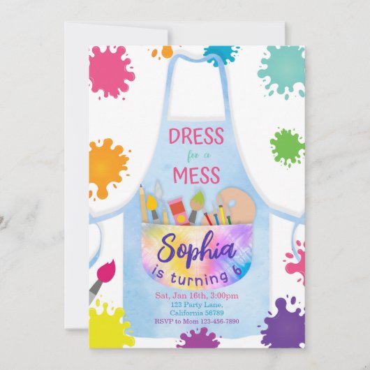 Peinture Anniversaire Invitation Peinture Invitati (Devant)
