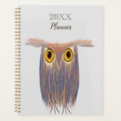 Peinture aquarelle de Chouette colorée (Devant)