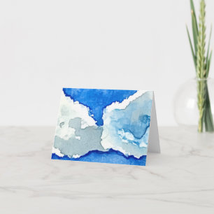 Peinture aquarelle deux nuages pliée