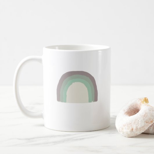 Peinture arc-en-ciel de café Mug (Avec donut)