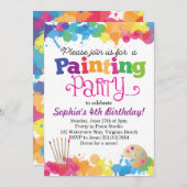 Peinture Art Party Colorful Splatters Invitation (Devant / Derrière)