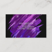 Peinture artistique violette brossé Carte de visit (Dos)