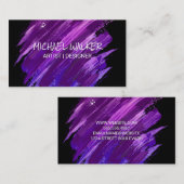 Peinture artistique violette brossé Carte de visit (Devant / Derrière)