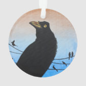 Peinture aviaire de faune d'oiseau de Grackle (dos)