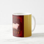 Peinture Bambou Chinois Frame Pig Année 2019 W Mug (Devant droit)